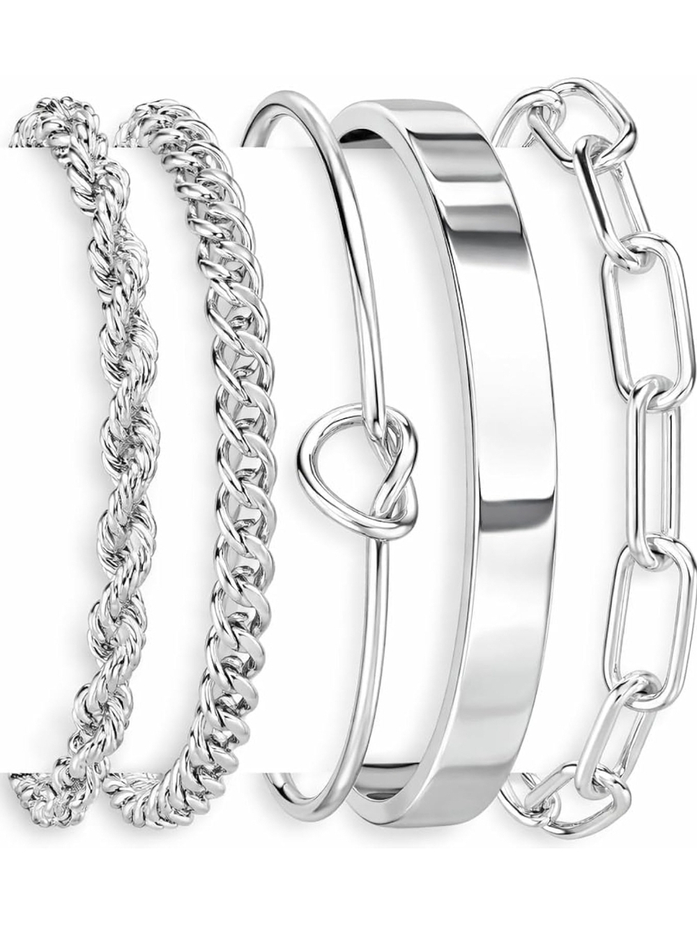 Bracelet Sterling Set for Women - 5 Piece. Avail In Silver. Gold And Rose Gold